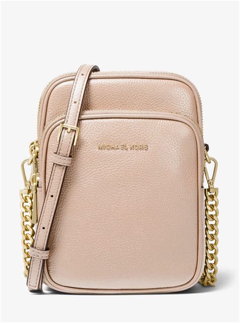 michael kors jet set crossbody mulberry|Jet Set Medium Pebbled Leather Crossbody Bag .